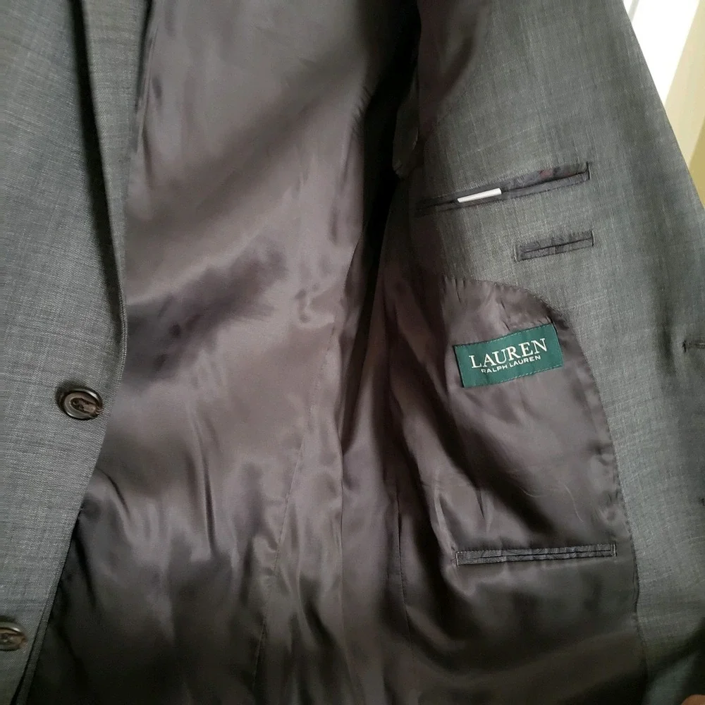 Ralph Lauren Men's Blazer Sport Coat Two Button Jacket 42L Wool Blend Suit‎ Coat